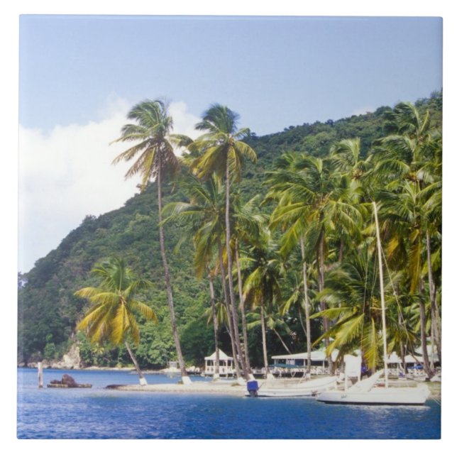 Marigot Bay, St Lucia, Västindien Kakelplatta (Framsidan)