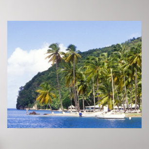 Marigot Bay, St Lucia, Västindien Poster