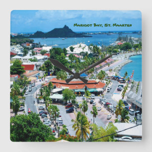 Marigot Bay, St. Maarten Fyrkantig Klocka