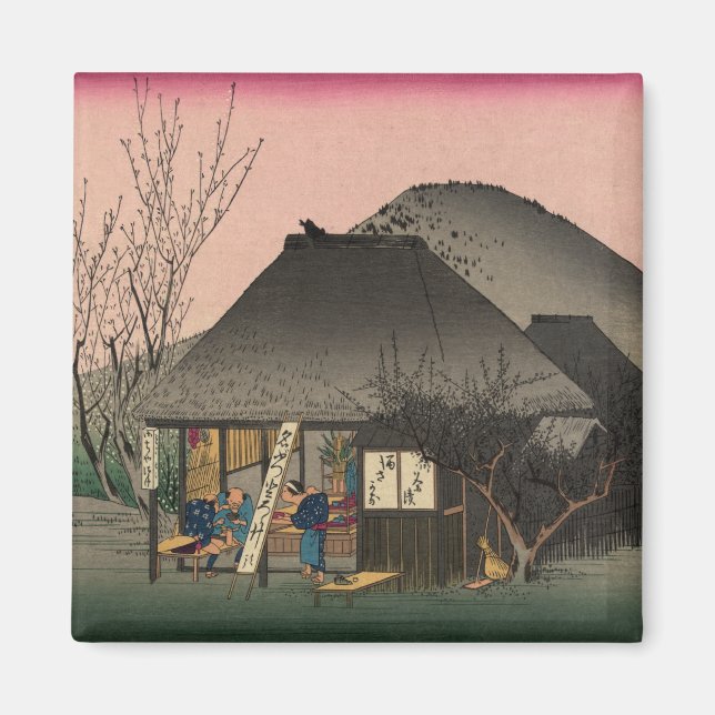 Mariko, 53 station på Tokaido Road, Hiroshige Magnet (Framsidan)