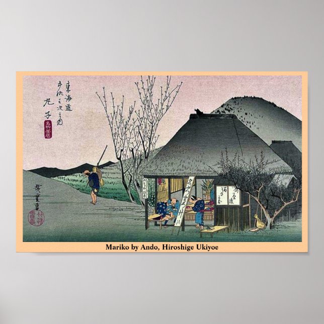 Mariko av Ando, Hiroshige Ukiyoe Poster (Framsidan)