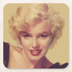 Marilyn i svart underlägg papper kvadrat
