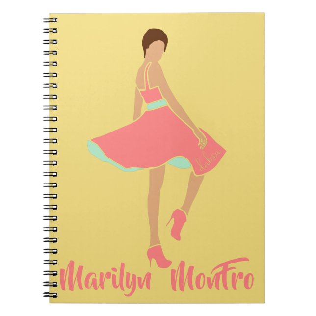 Marilyn MonFRO AFRoCA Afro Afrika Black Woman Anteckningsbok (Framsidan)