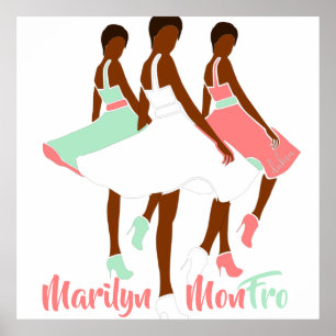 Marilyn MonFRO AFRoCA Afro Afrika Black Woman Poster