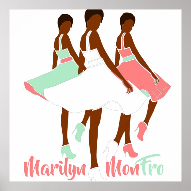 Marilyn MonFRO AFRoCA Afro Afrika Black Woman Poster (Framsidan)