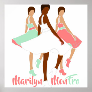 Marilyn MonFRO AFRoCA Afro Afrika Black Woman Poster