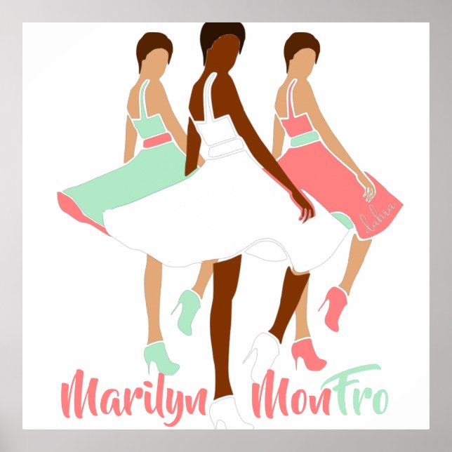 Marilyn MonFRO AFRoCA Afro Afrika Black Woman Poster (Framsidan)