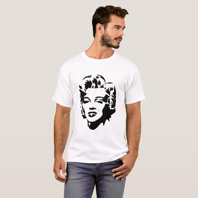 Marilyn Monroe Ansikte Stencil Pop Art T Shirt (Hel framsida)