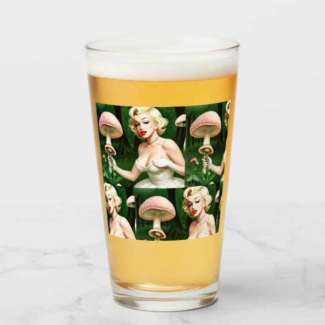 Marilyn Monroe svamp rolig hemdekor unik Glaskopp (Framsida fylld)