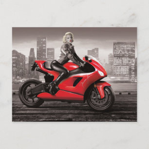 Marilyn motorcykel vykort