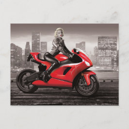 Marilyn motorcykel vykort