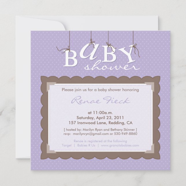 Marilyn ryan: BABY SHOWER INBJUDAN (Framsida)