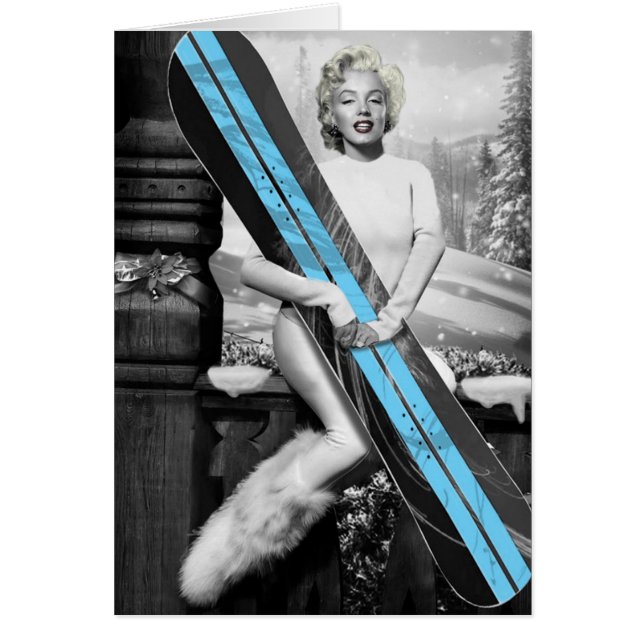 Marilyn Snowboard Hälsningskort (Framsidan)