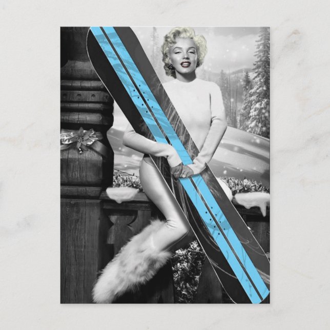 Marilyn Snowboard Vykort (Framsida)