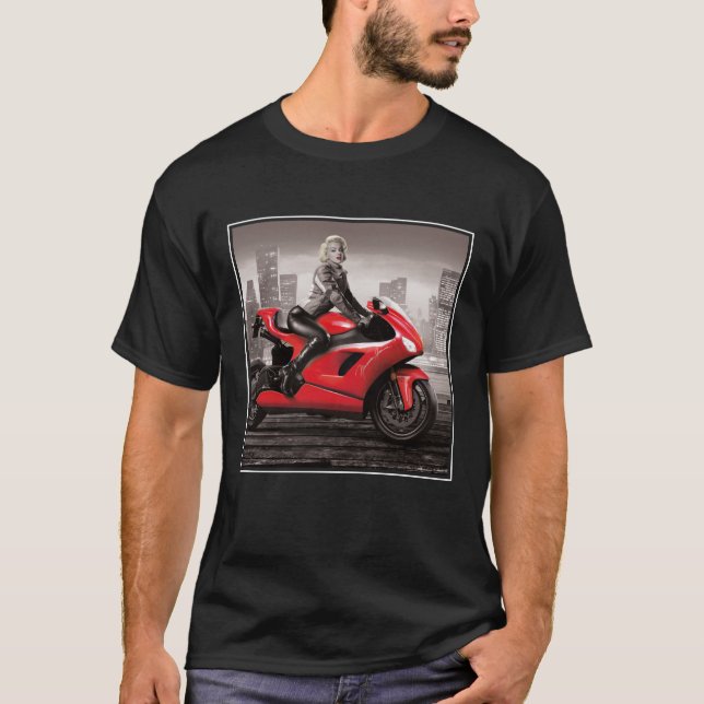 Marilyns motorcykel tee shirt (Framsida)