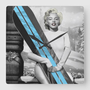 Marilyns Snowboard Fyrkantig Klocka