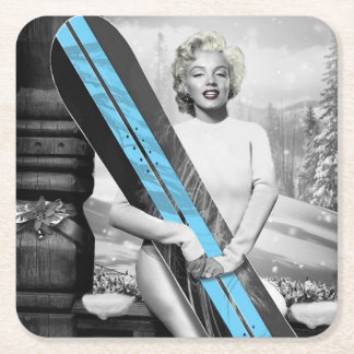 Marilyns Snowboard Underlägg Papper Kvadrat