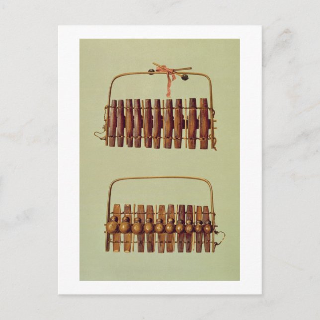 Marimba, front and back view, Sydafrika, från Vykort (Framsida)