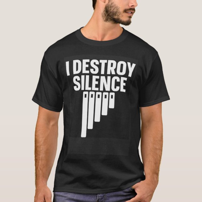 Marimba Instrument I Destroy Silence T Shirt (Framsida)