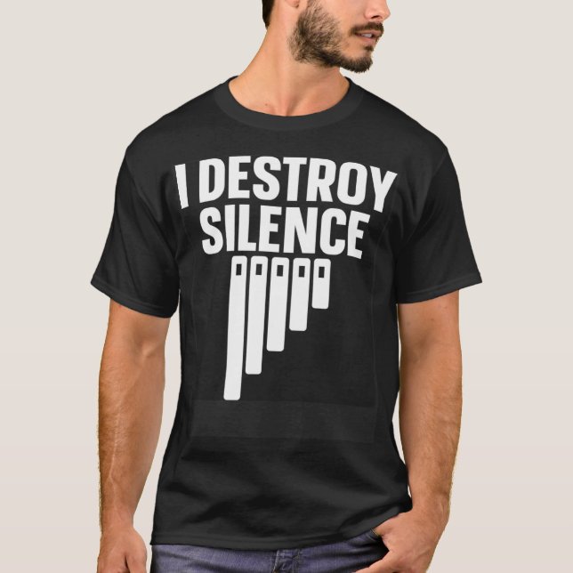 Marimba Instrument I Destroy Silence T Shirt (Framsida)