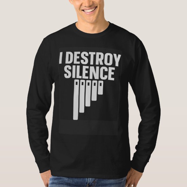 Marimba Instrument I Destroy Silence T Shirt (Framsida)