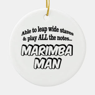 Marimba Man - Musik Superhjälte Julgransprydnad Keramik