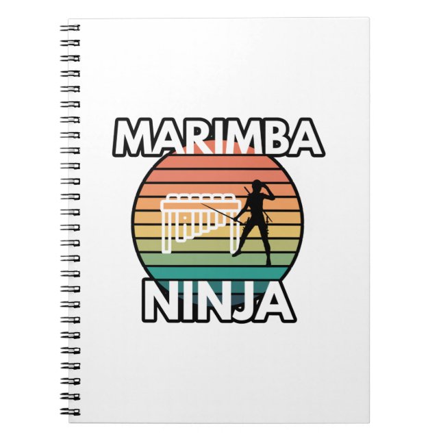Marimba Ninja Percussionist Musician Marching Band Anteckningsbok (Framsidan)