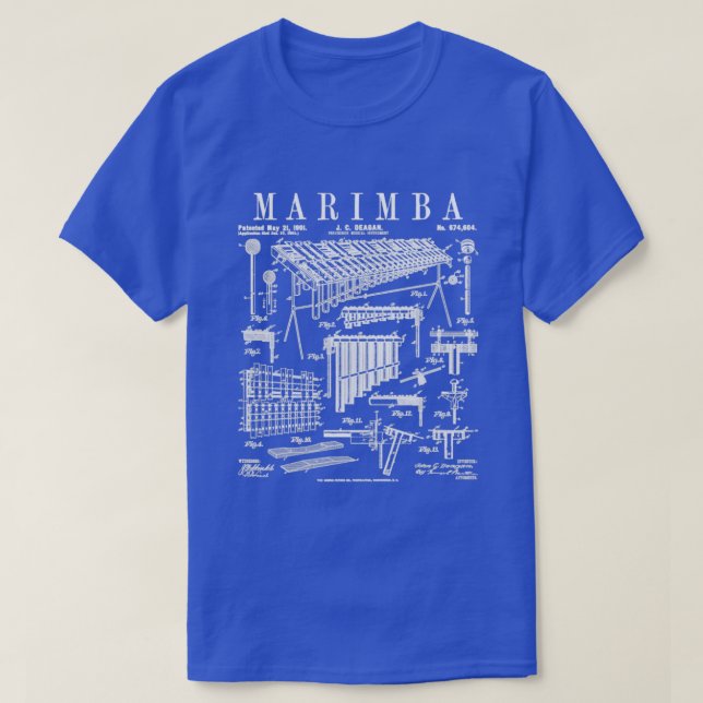 Marimba Player Percussion Musical Instrument Vinta T Shirt (Design framsida)
