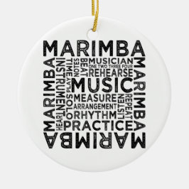 Marimba Typography Julgransprydnad Keramik