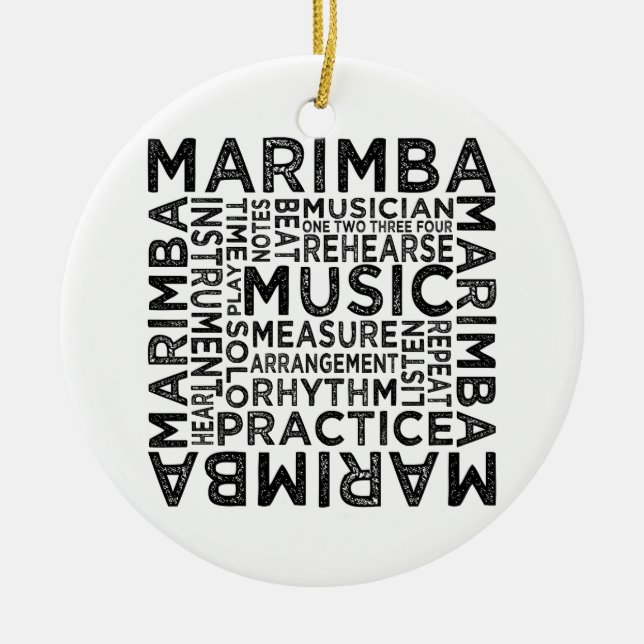Marimba Typography Julgransprydnad Keramik (Framsidan)