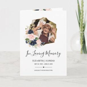  marin Blommigt Geometric Ram 2 Photo Funeral Program