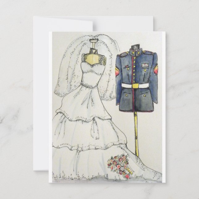 Marin- bröllopinbjudningar för US Inbjudningar (Framsida)