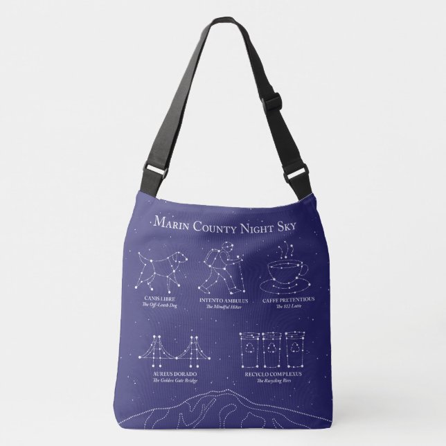 Marin County Natt Himmel Stor Cross Body Väska Blå (Framsida)