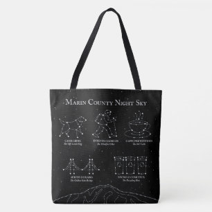 Marin County Natt Himmel Stor Totebag Svart Tygkasse