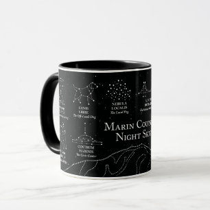 Marin County Night Sky 11 oz mugg svart