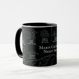 Marin County Night Sky 11 oz mugg svart