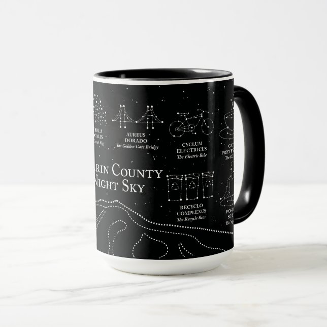 Marin County Night Sky 15 oz. mugg svart (Framsida höger)
