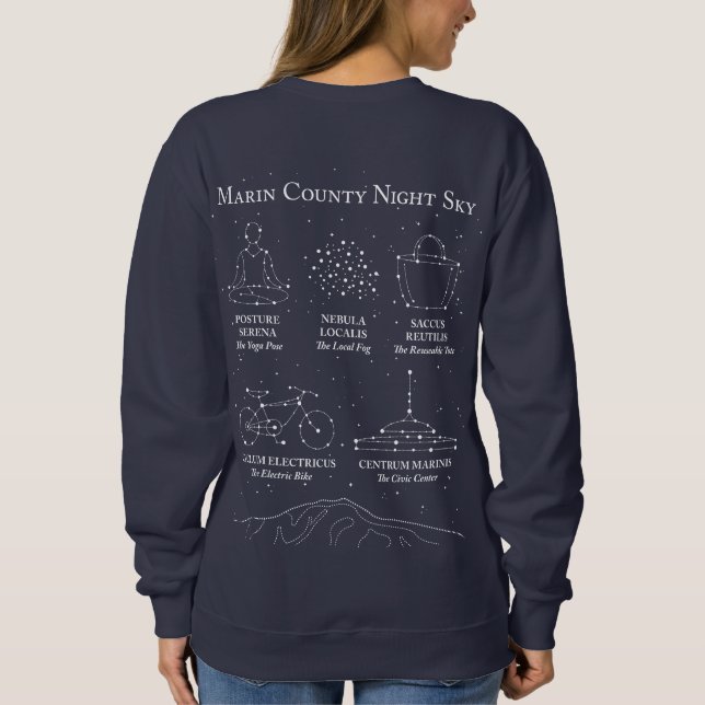 Marin County Night Sky Damtröja Blå T Shirt (Baksida)