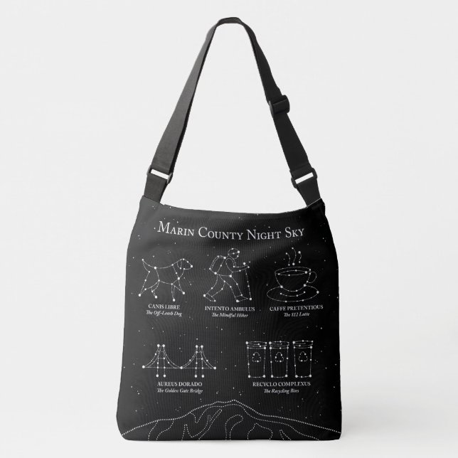 Marin County Night Sky Stora Cross Body Väska Svar (Framsida)