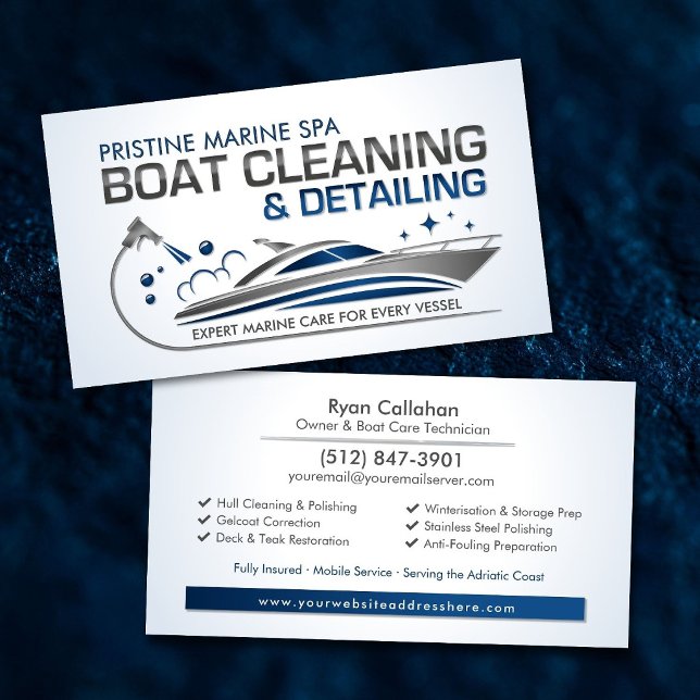Marin Detailing Båttvätt Service Visitkort (Skapare uppladdad)