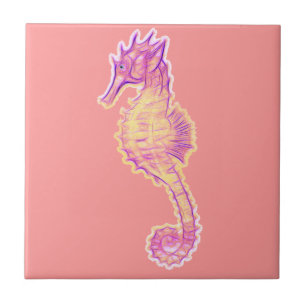 Marin- djur gåva för gullig havshäst kakelplatta