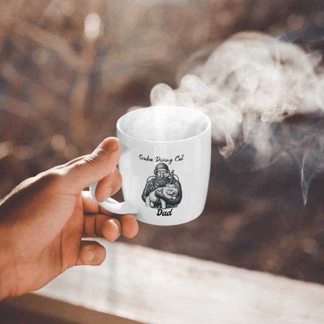 Marin Dykande Kattpappa Kaffemugg (Skapare uppladdad)