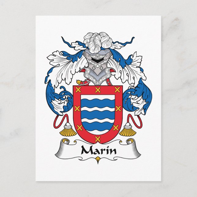 Marin Family Crest Vykort (Framsida)
