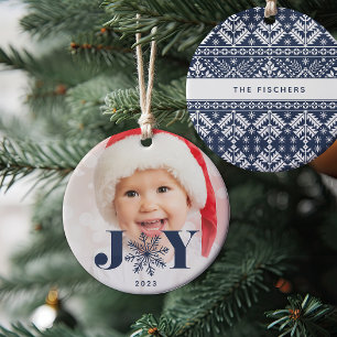Marin Festive Joy Helgdag Photo Julgransprydnad Keramik
