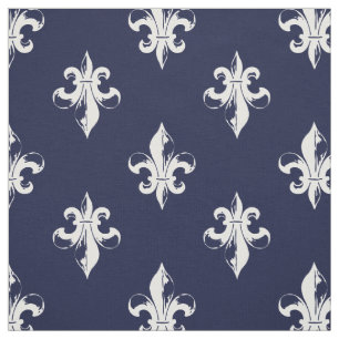 Marin Fleur De Lis Mönstra Tyg