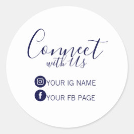 Marin | Följ Instagram och Facebook Paket Sticker Runt Klistermärke