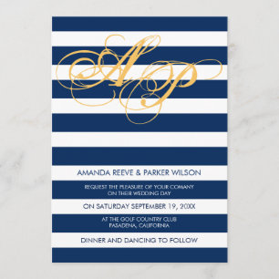 Marin för blått för mall för randbröllopinbjudan