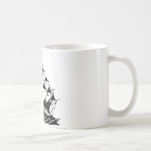 Marin för frakt för Olds Skool tatueringsegling Kaffemugg