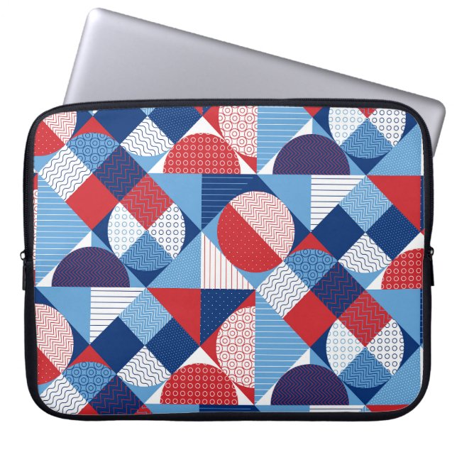 Marin geometri: Sommarsömlöst mönster. Laptop Fodral (Framsidan)