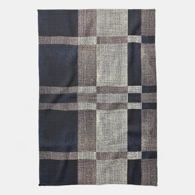 Marin- & grå färgranden boxas mönsterkökshanddukar kökshandduk (Vertikal)